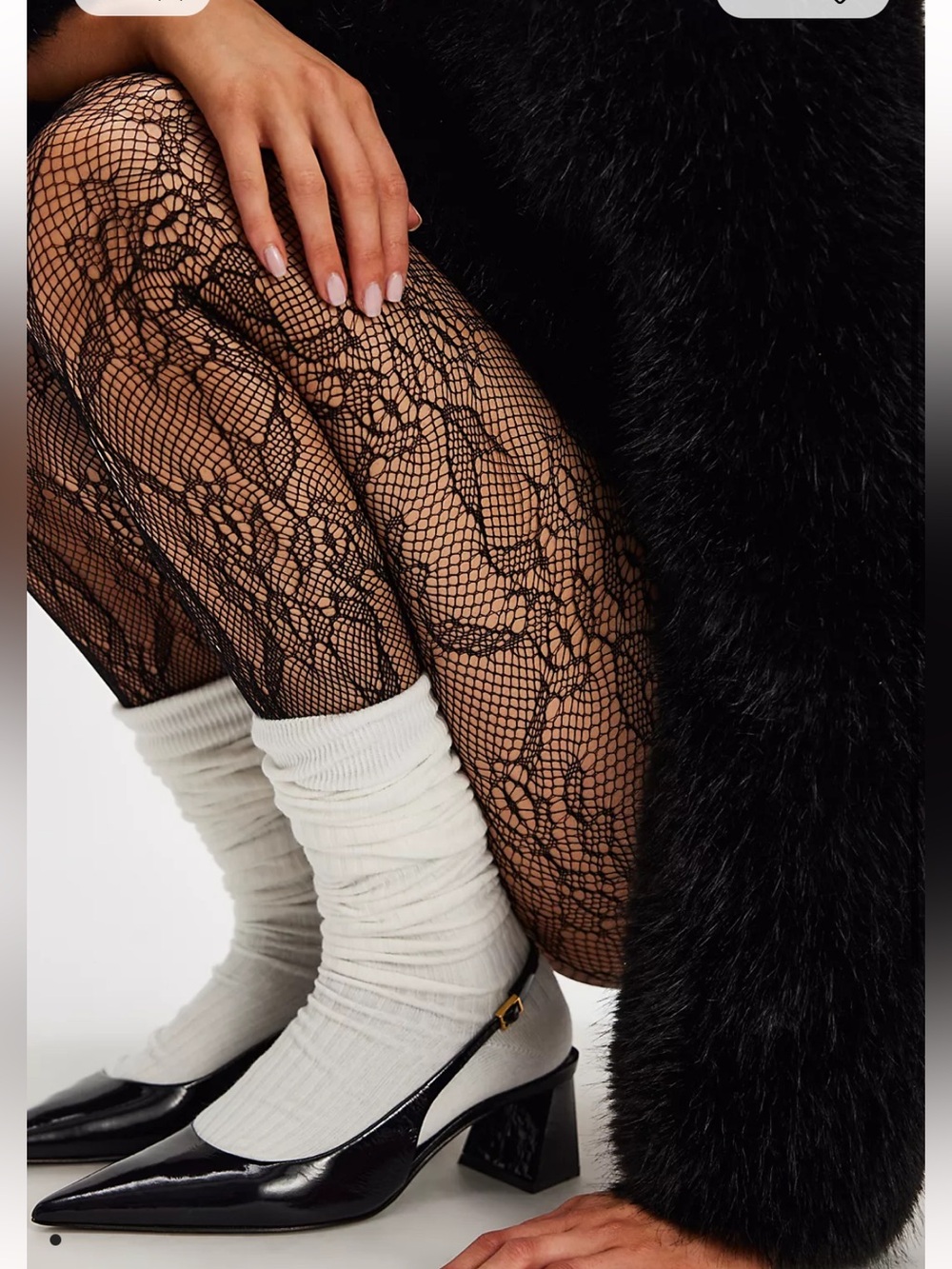 Free People Limitless Lace Tights Black S/M NWT mesh pattern design